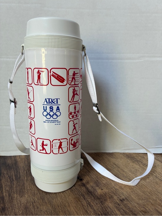 Mikasa Other - VTG Tiger Vacuum Thermos Bottle 1992 Olympics USA Mikasa Japan Strap RARE